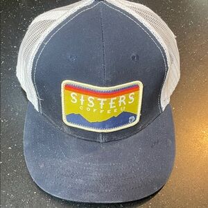 Fox Navy and White Mesh Trucker Hat with Yellow Patch